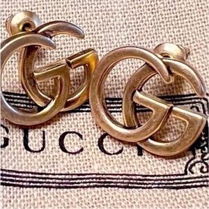 Gucci Metallic GG Logo Earrings
